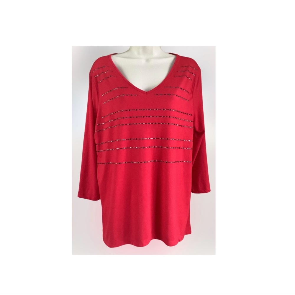 Carla- Women's red blouse size Medium.